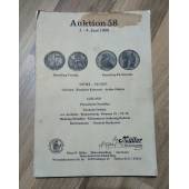 Аукционный каталог монет (Auktion 58, 3-4.06.1988)