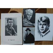 Винтажные открытки с портретами поэта С. Есенина